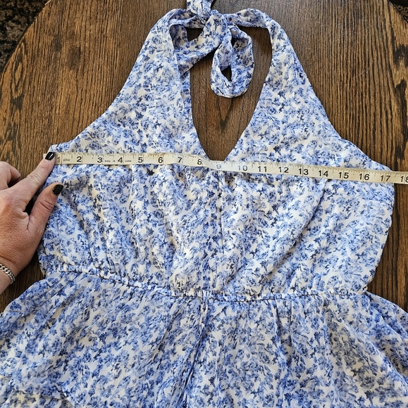 Trixxi Blue Floral Halter Dress Size Women's  XL - Picture 8 of 13
